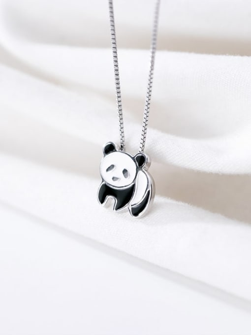Rosh 925 Sterling Silver Cute panda pendant Necklace 3