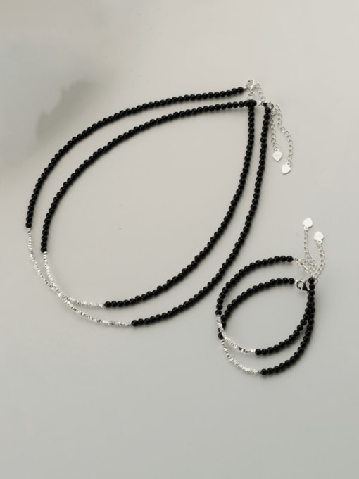 Rosh 925 Sterling Silver Bead Minimalist Beaded Necklace