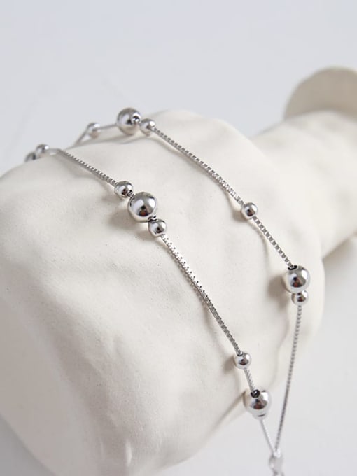 DAKA 925 Sterling Silver Bead Round Minimalist Beaded Bracelet 3