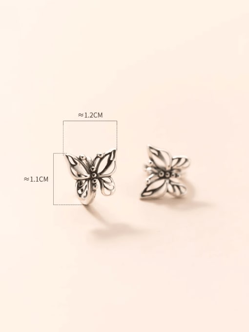 Rosh 925 Sterling Silver Hollow Butterfly Vintage Huggie Earring 2