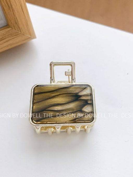 Yellow brown 3.3cm Cellulose Acetate Trend Geometric Alloy Jaw Hair Claw