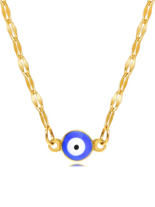LI MUMU Stainless steel Enamel Evil Eye Minimalist Necklace 3