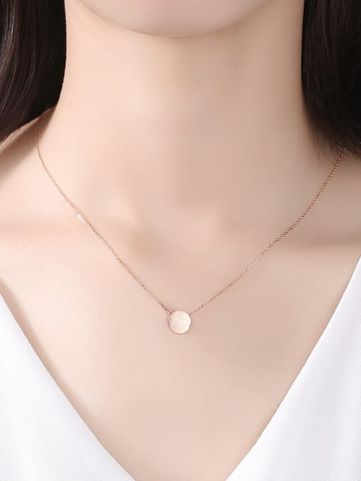 CCUI 925 Sterling Silver Simple glossy round pendant Necklace 1
