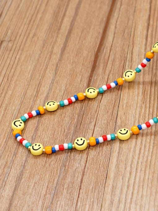 Roxi Multi Color Glass beads Smiley Bohemia Handmade Beaded Necklace 3