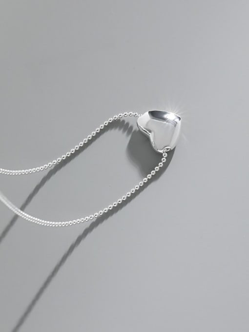 DAKA 925 Sterling Silver Smooth  Heart Minimalist Necklace 4