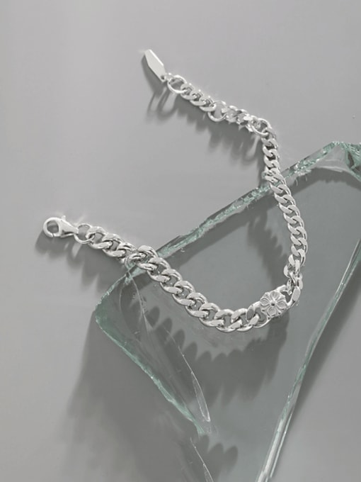 DAKA 925 Sterling Silver  Vintage Hollow Geometric  Chain Link Bracelet 4