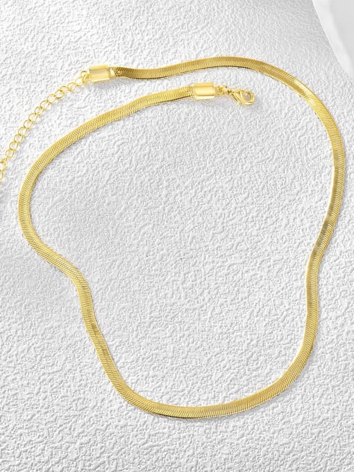 CHARME Brass Geometric Minimalist Snake bone chain Necklace 2