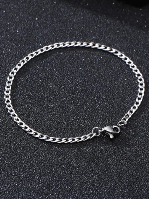 CONG Titanium Steel Hollow Geometric Chain Minimalist Link Bracelet 2