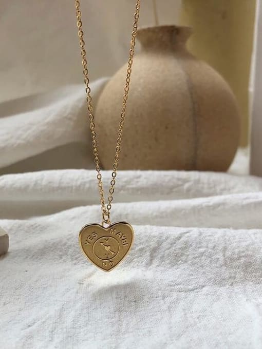 Gold calender chain Titanium Heart Cute Choker Necklace