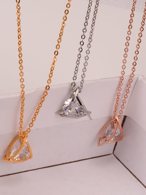 A TEEM Titanium Triangle Diamond   Necklace 2