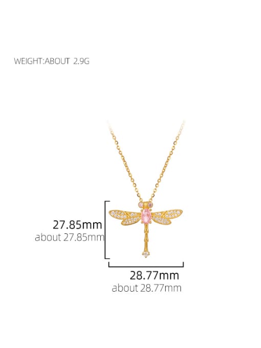 BeiFei Minimalism Silver 925 Sterling Silver Cubic Zirconia Dragonfly Minimalist Necklace 3