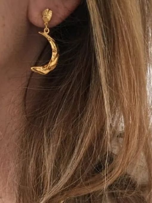 LI MUMU Brass Irregular Geometric Vintage Drop Earring 1
