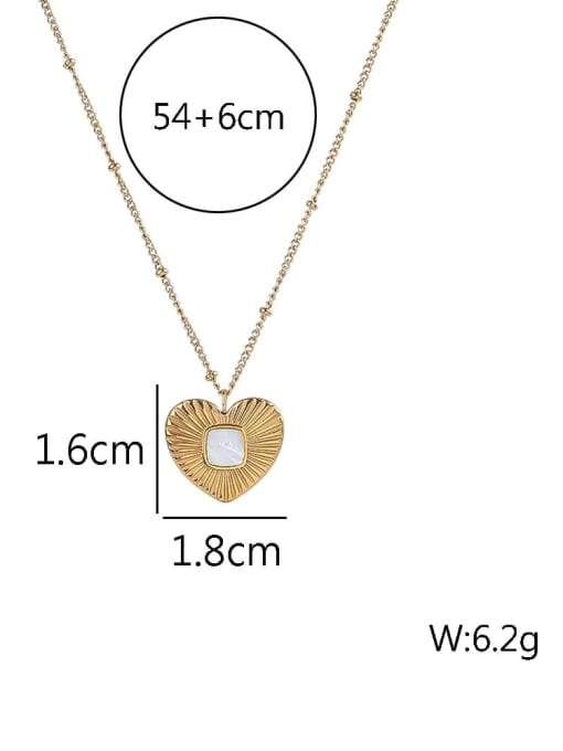 A TEEM Titanium Steel Shell Heart Minimalist Necklace 2