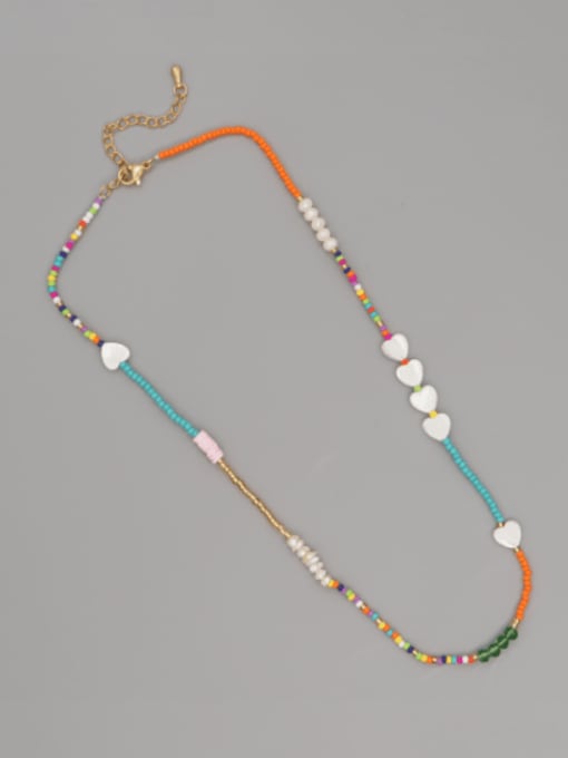 MMBEADS Multi Color  Glass beads Heart  Shell  Bohemia Necklace 2