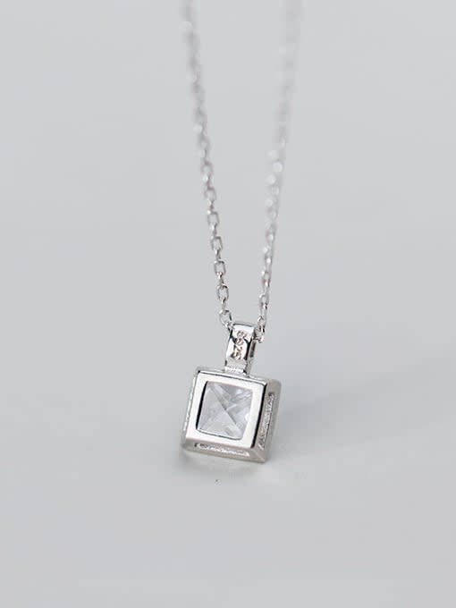 Rosh 925 Sterling Silver With Platinum Plated Fashion Square Necklaces 2