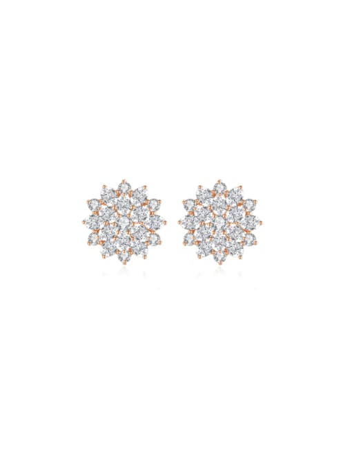 BLING SU Brass Cubic Zirconia Flower Luxury Cluster Earring 0