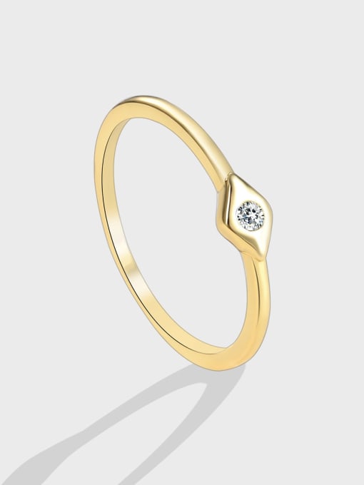 CHARME Brass Cubic Zirconia Geometric Minimalist Band Ring 0