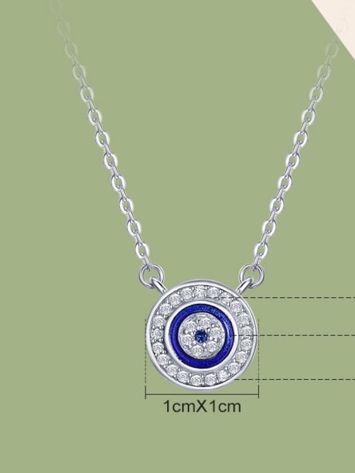 Jare 925 Sterling Silver Cubic Zirconia Evil Eye Dainty Necklace 2
