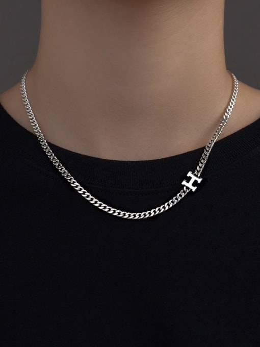 Rosh 925 Sterling Silver Geometric Chain Trend Necklace 2