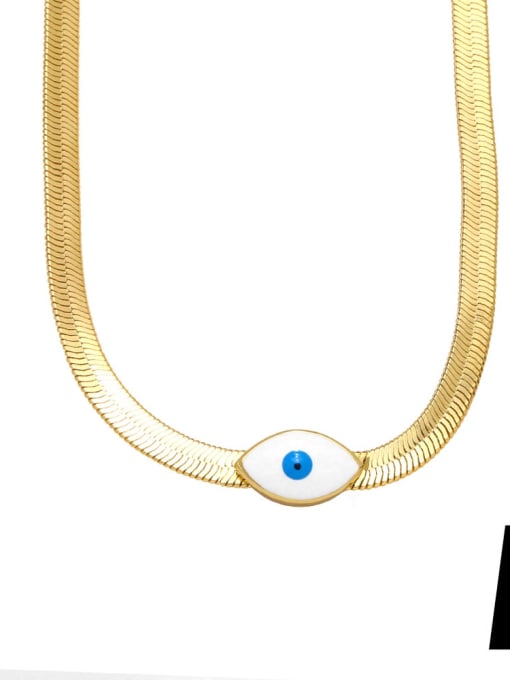 CC Brass Evil Eye Hip Hop Snake chain Necklace 1