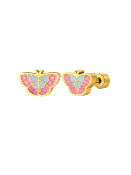 Drip glue butterfly Stainless steel Enamel Butterfly Dainty Stud Earring