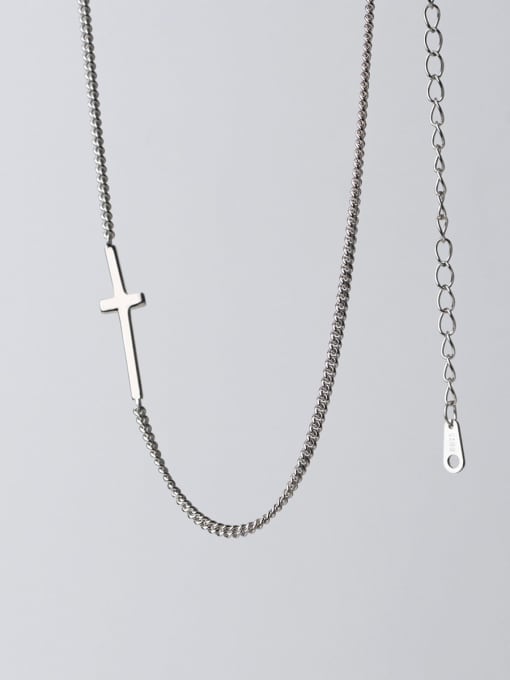 Rosh 925 Sterling Silver Cross Minimalist Necklace 3