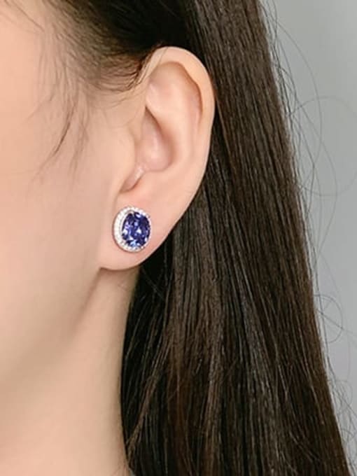 KDP-Silver 925 Sterling Silver Cubic Zirconia Geometric Minimalist Stud Earring 1