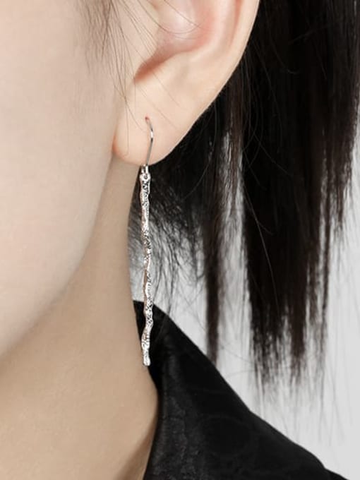 DAKA 925 Sterling Silver Irregular Minimalist Hook Earring 2