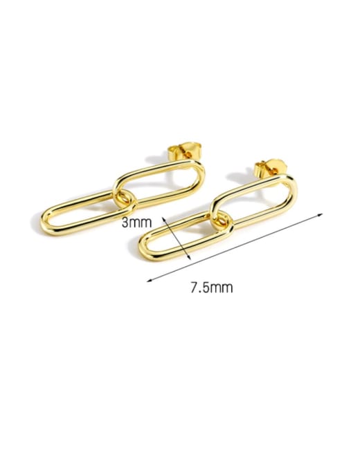 CHARME Brass Hollow Geometric Minimalist Drop Earring 4