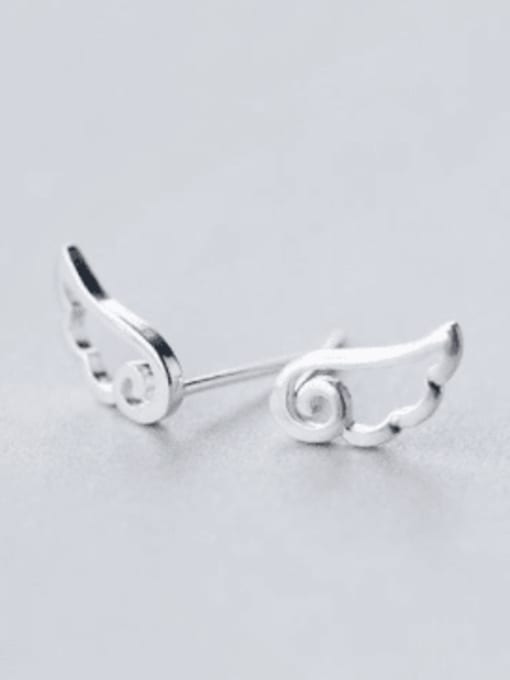 Rosh 925 Sterling Silver Wing Minimalist Stud Earring