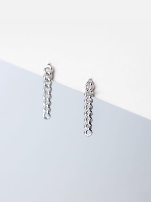 Rosh 925 Sterling Silver Geometric Chain Minimalist Drop Earring 3