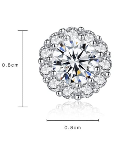 CCUI 925 Sterling Silver Cubic Zirconia White Round Trend Stud Earring 3