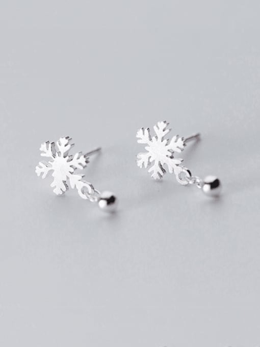 Rosh 925 Sterling Silver Snowflakes Minimalist Christmas Drop Earring 2