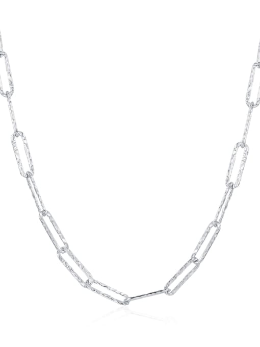 silvery 925 Sterling Silver GeometricChain  Minimalist Necklace