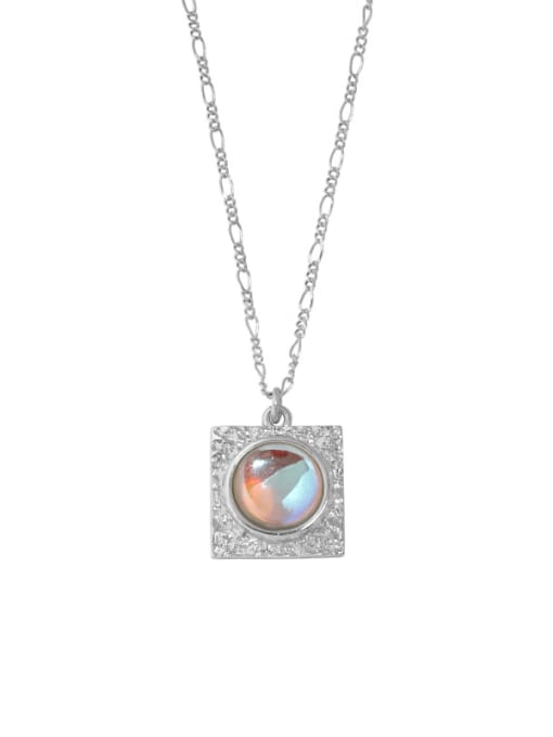 DAKA 925 Sterling Silver Natural Stone Geometric Vintage Necklace 4