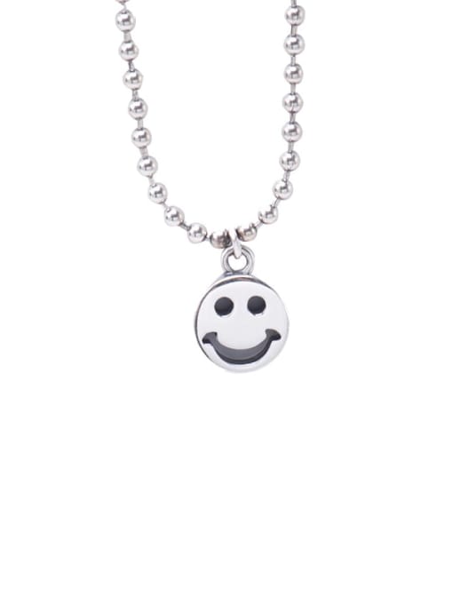 Smiley face chain 925 Sterling Silver Geometric Vintage Bead Anklet