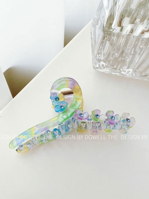 Colorful ribbon Cellulose Acetate Trend Geometric Alloy Multi Color Jaw Hair Claw
