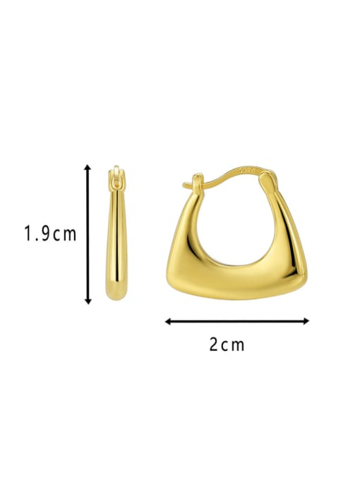 CHARME Brass Geometric Minimalist Huggie Earring 1