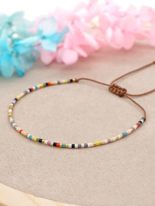 Roxi Multi Color Glass beads Bohemia Handmade Weave Bracelet 1