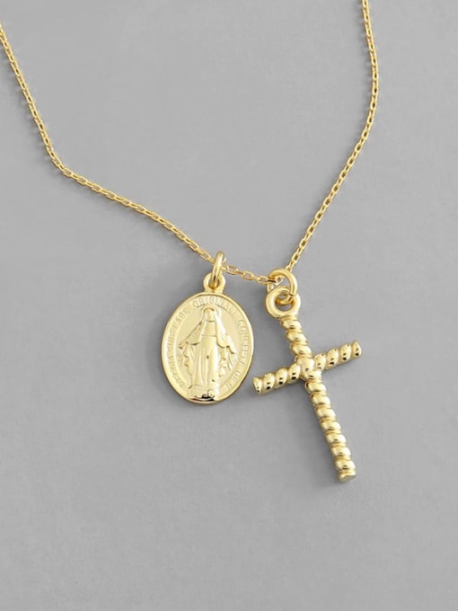 DAKA 925 Sterling Silver Cross Minimalist Regligious Necklace 3