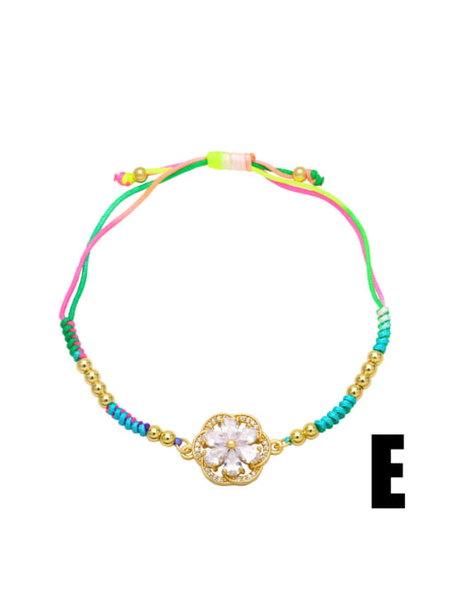 E Brass Cubic Zirconia Multi Color Weave Vintage Handmade Weave Bracelet