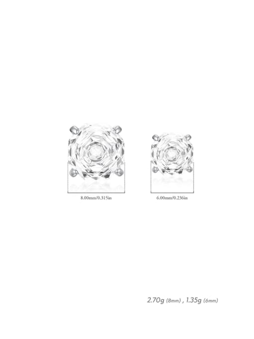 MODN 925 Sterling Silver Cubic Zirconia Flower Dainty Stud Earring 3