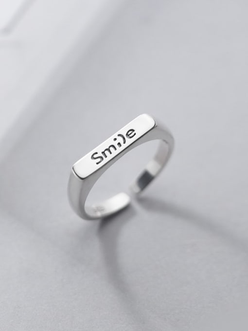 Rosh 925 Sterling Silver Letter Minimalist Band Ring 1