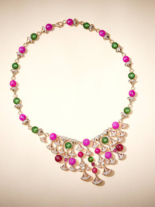 L.WIN Brass Multi Color Beads  Luxury Necklace 3