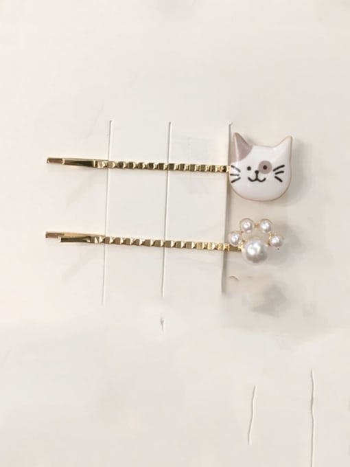 5.5cm-gray Ears Zinc Alloy Irregular Minimalist Barrettes & Clips