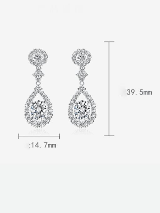 X&S Brass Cubic Zirconia Multi Color Square Dainty Drop Earring 3