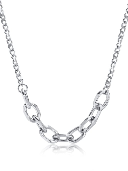 CONG Stainless steel Geometric Hip Hop Necklace 4
