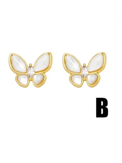 B Brass Imitation Pearl Pentagram Trend Stud Earring