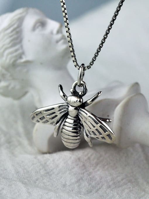 SHUI Vintage Sterling Silver With Vintage Bee Pendant Diy Accessories 1