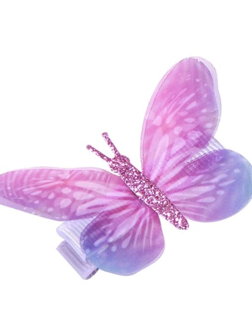 1 Alloy Fabric Cute Butterfly  Multi Color Hair Barrette